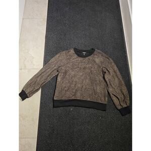 Express Women's Brown Black Pullover Sweatshirt Crew Neck Long Sleeve Size M